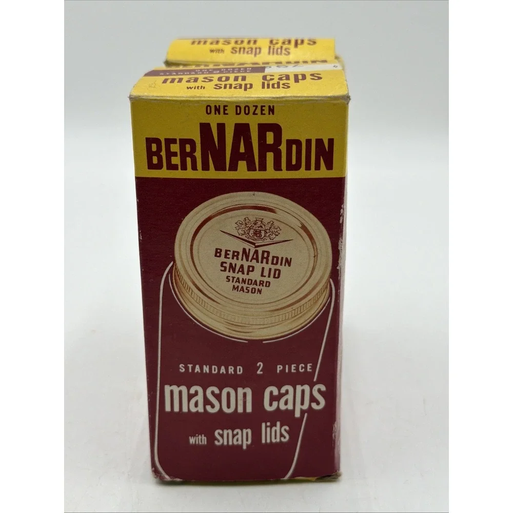 12 BERNARDIN NARROW MOUTH HOME CANNING CAPS & SNAP LIDS NOS